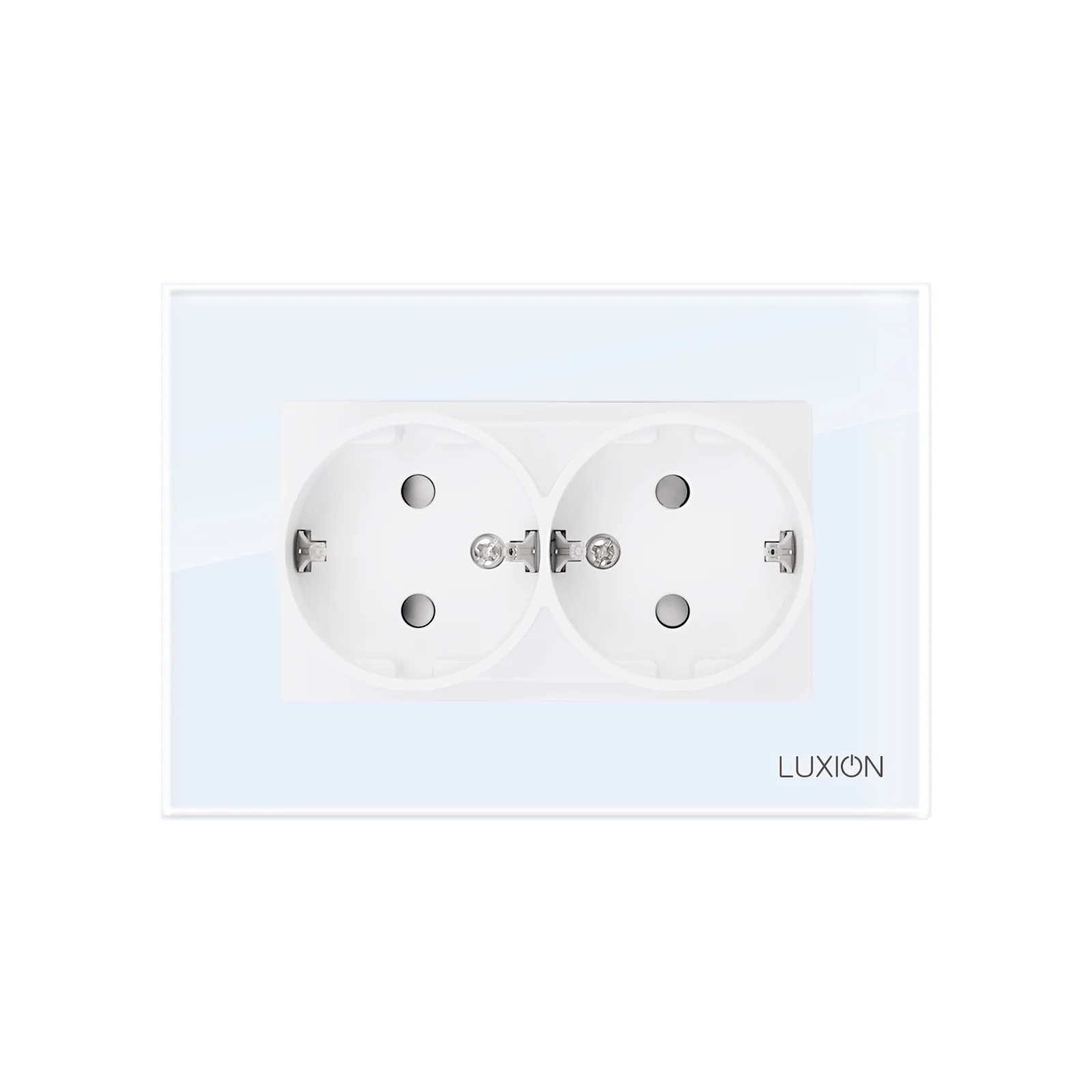 Priza Dubla cu Rama din Sticla LUXION Pentru Doza Simpla