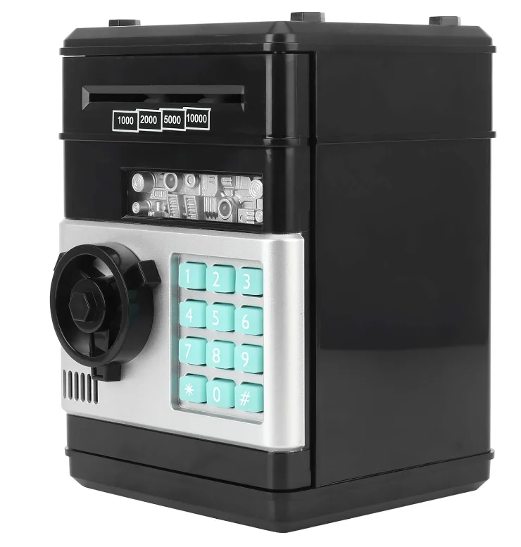 Pusculita ATM interactiva tip Seif deschidere cu pin sunete si lumina