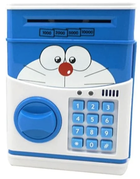 Pusculita pentru Copii Interactiva Alb/Albastru cu Cod Pin si Seif Functie ATM