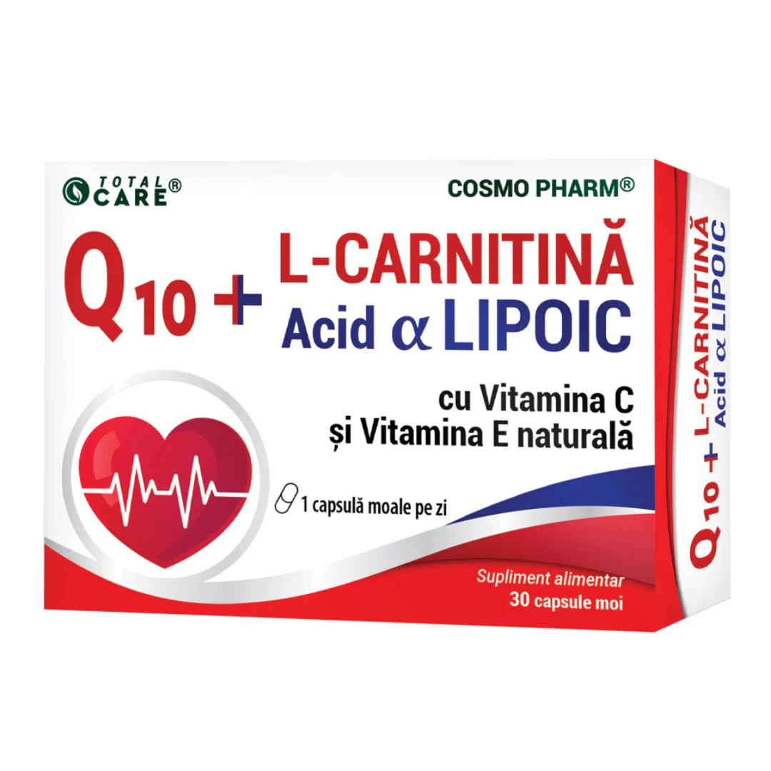Q10+L-Carnitina si Acid Lipoic, 30 capsule, Cosmopharm
