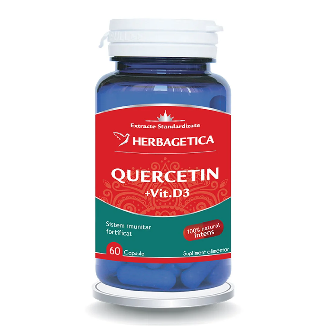 Quercetin cu Vitamina D3, 60 capsule, Herbagetica