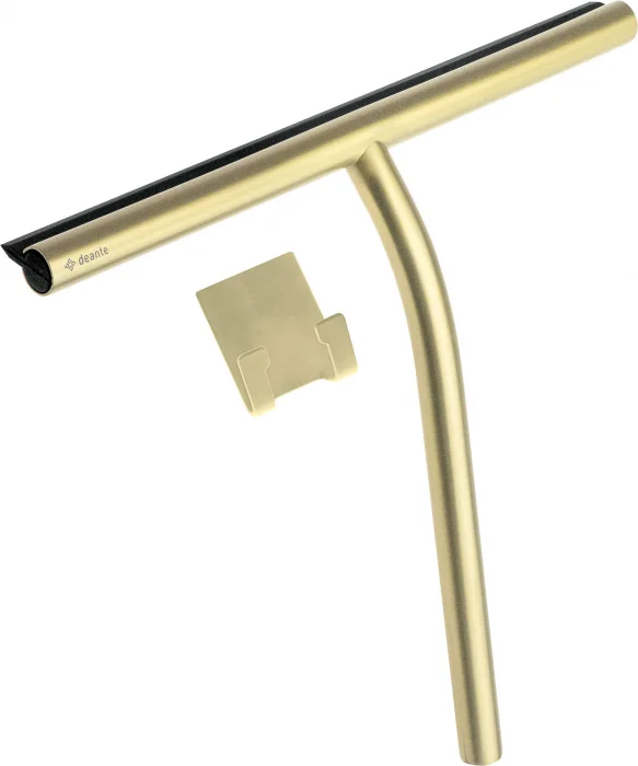 Racleta de apa, cu agatator, pentru cabine de dus, auriu, Deante Silia