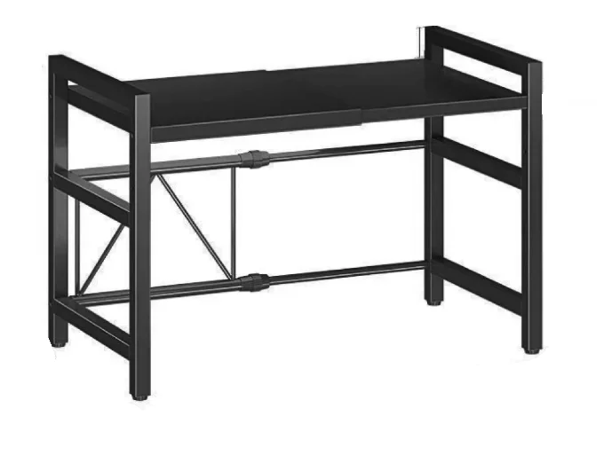 Raft extensibil pentru bucatarie polita ajustabila pe inaltime NEGRU