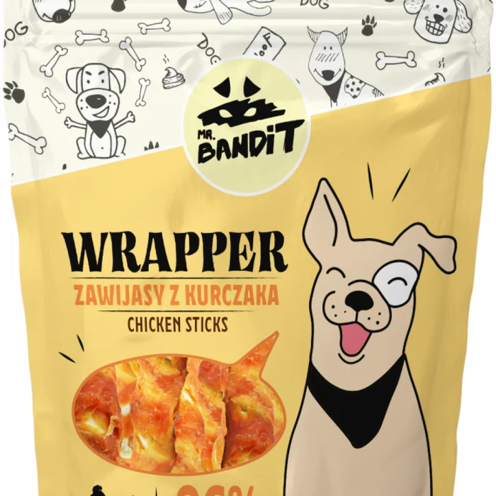 Recompense pentru caini Mr. Bandit WRAPPER XXXL, pui, 500g