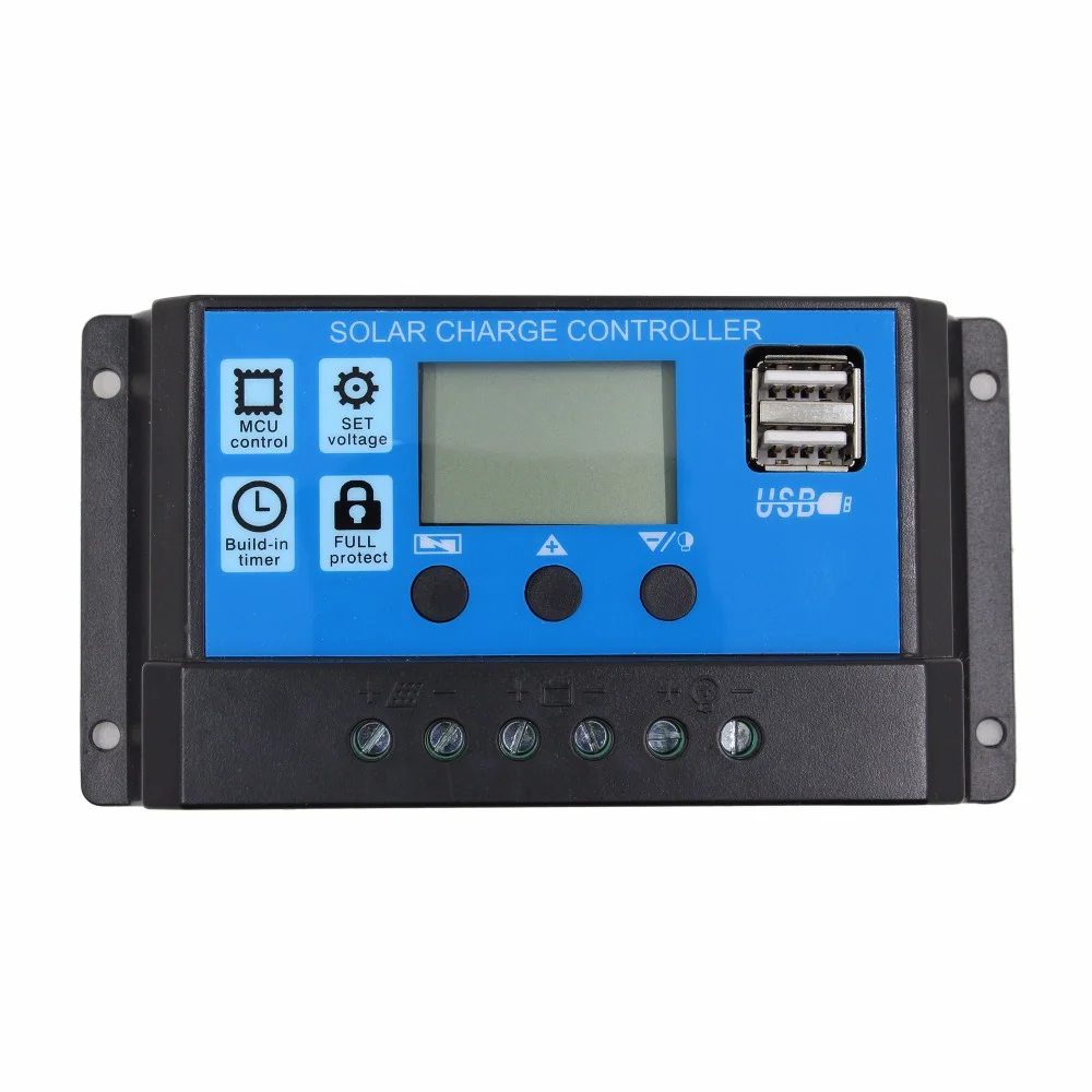 Regulator-controler solar PWM 20A 12V/24V 2 X USB si LCD XL