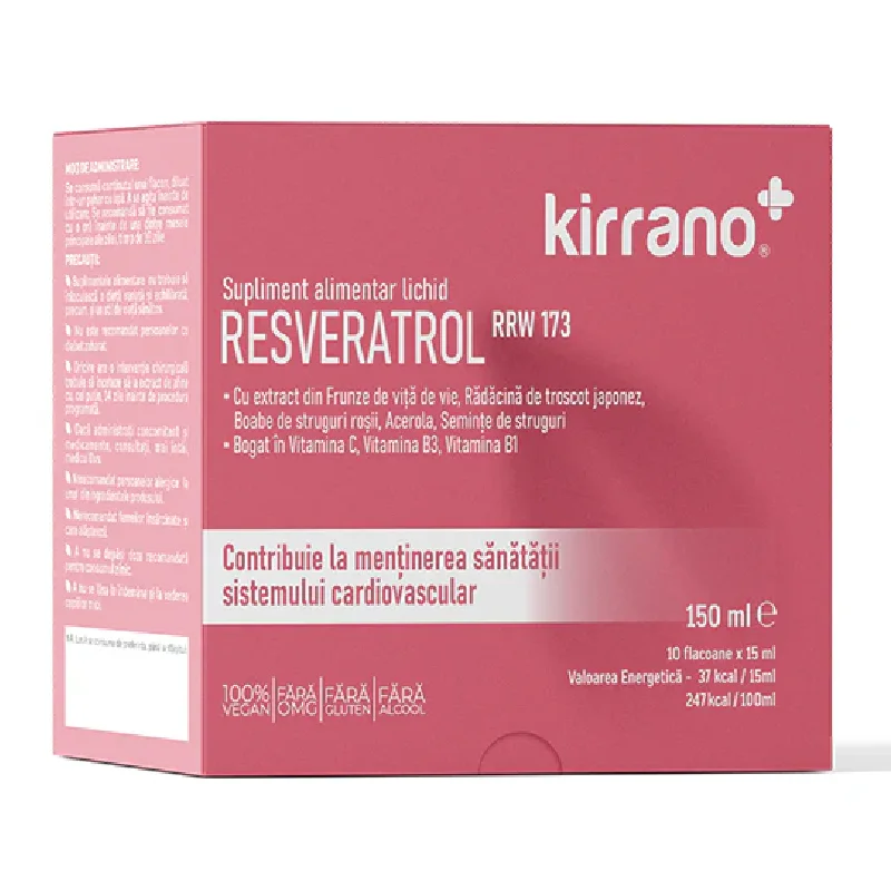 Resveratrol RRW173, 10 flacoane*15 ml, Kirrano