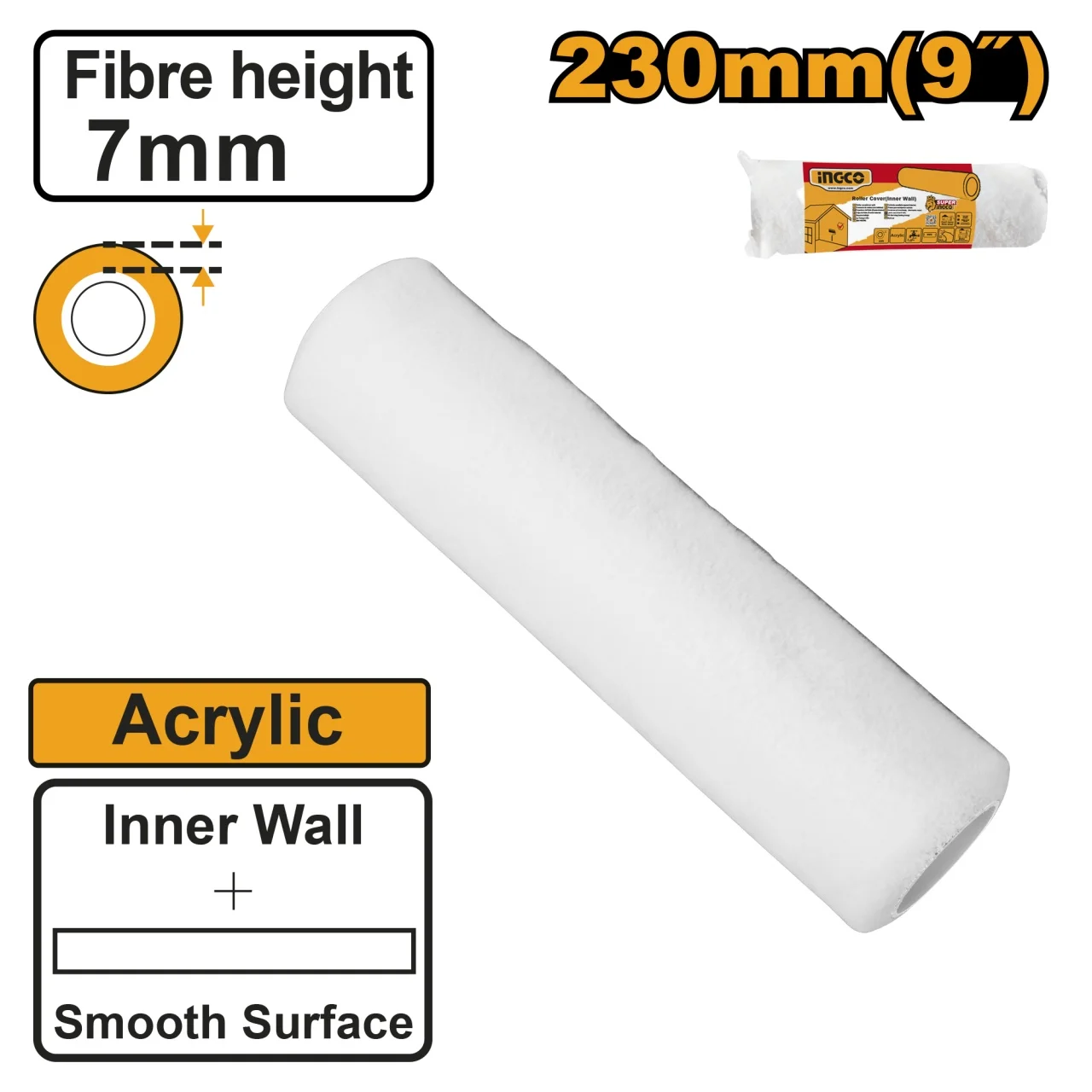 Rezerva Trafalet 230mm, Fibra 12mm pentru Interior INGCO HRC3323014 – Microfibra pentru Suprafete Poroase