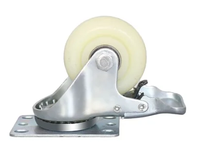 Roata Pivotanta 4" Alba Cu Frana