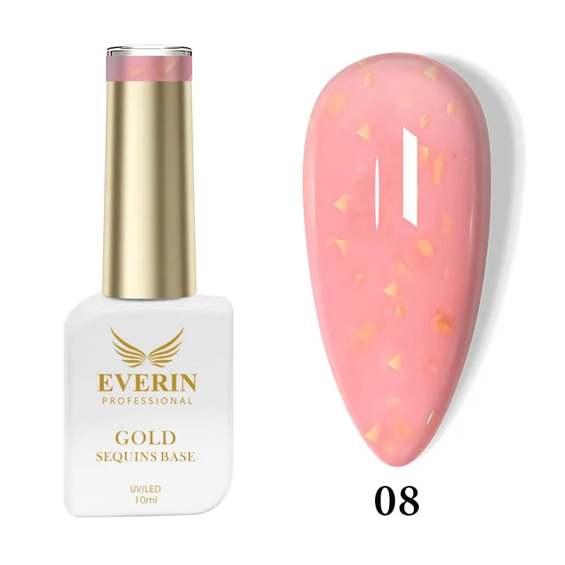 Rubber Base Everin Gold Sequins Collection 10ml- 08 - Everin