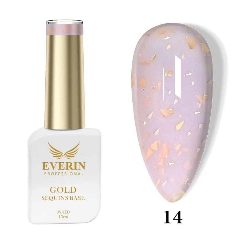 Rubber Base Everin Gold Sequins Collection 10ml- 14 - Everin