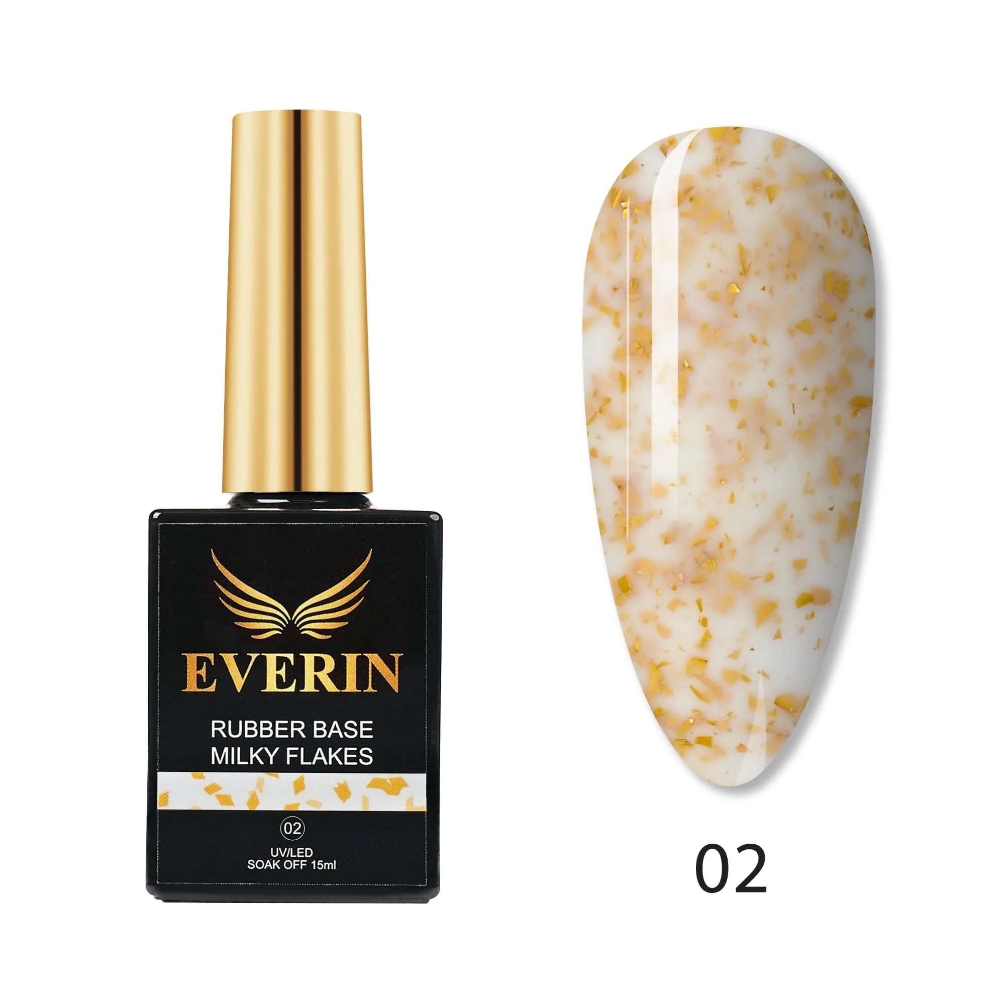 Rubber Cover Base Everin 15ml- MILKY FLAKES 02 - MF-02 - Everin.ro
