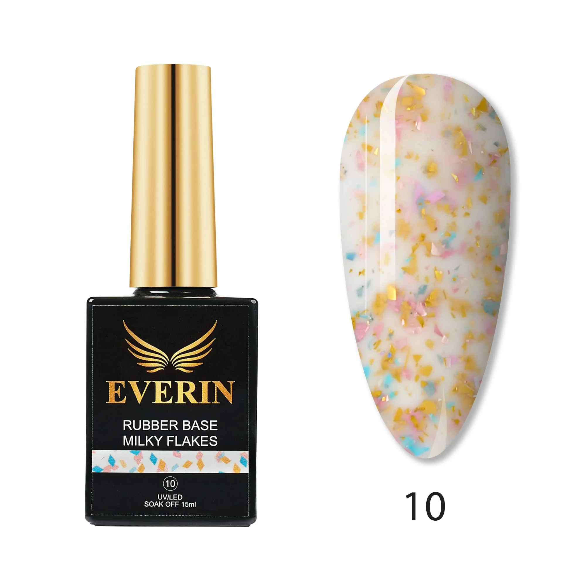 Rubber Cover Base Everin 15ml- MILKY FLAKES 10 - MF-10 - Everin.ro
