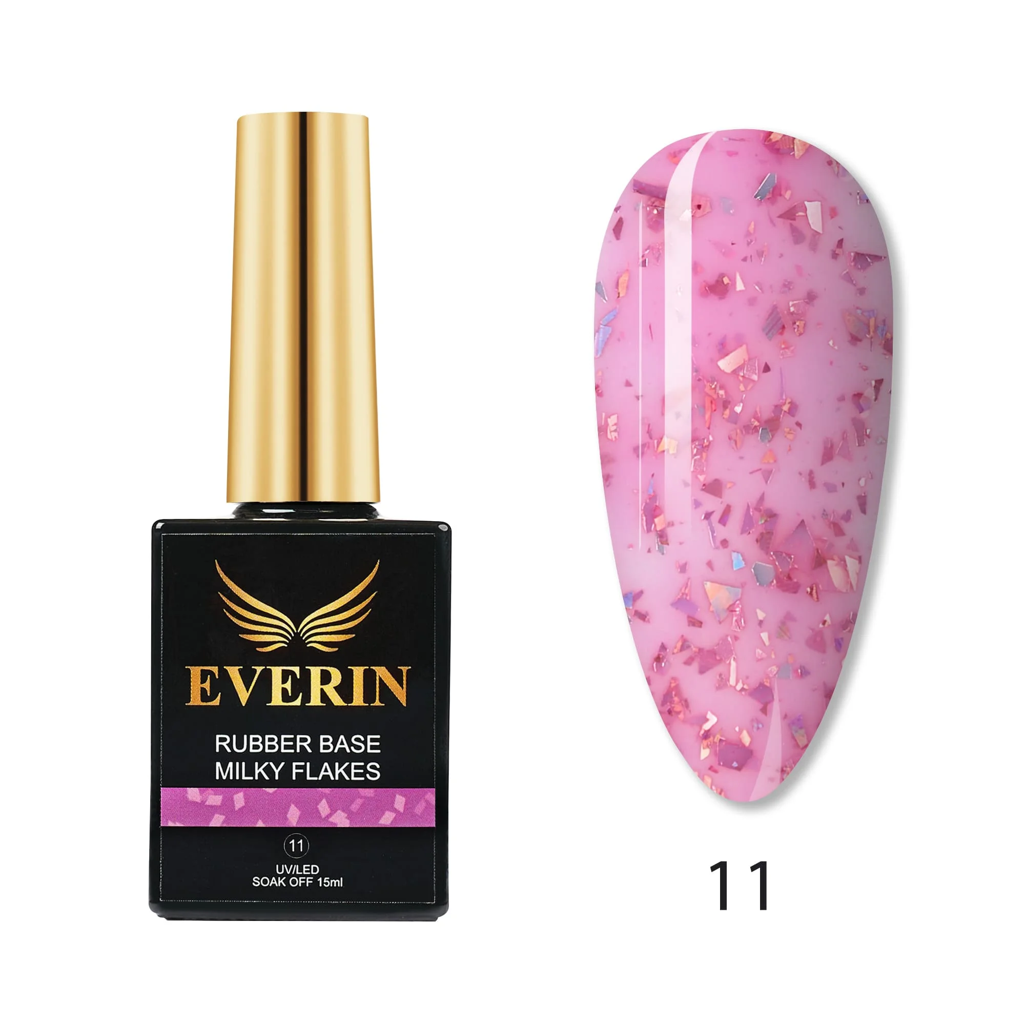 Rubber Cover Base Everin 15ml- MILKY FLAKES 11 - MF-11 - Everin.ro