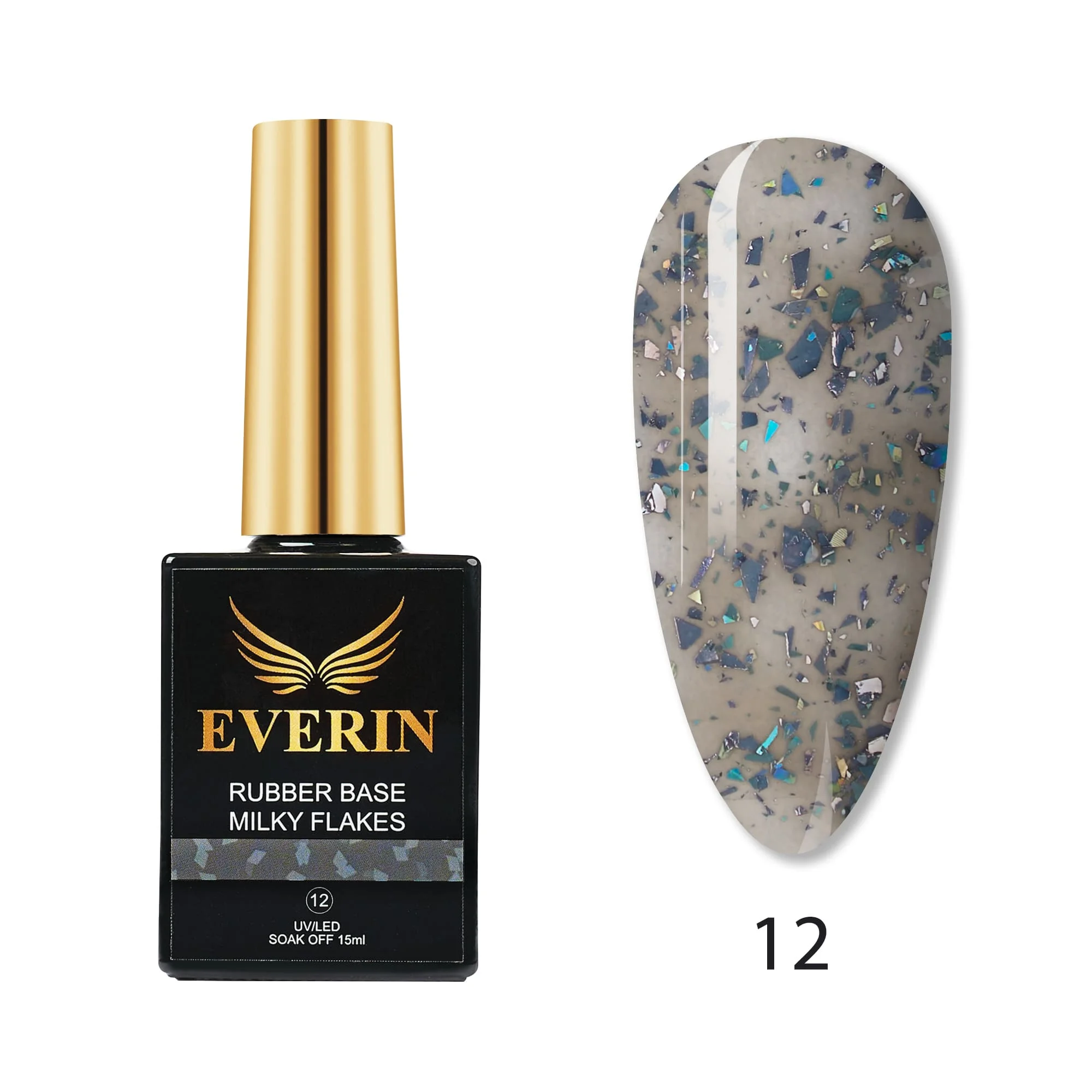 Rubber Cover Base Everin 15ml- MILKY FLAKES 12 - MF-12 - Everin.ro