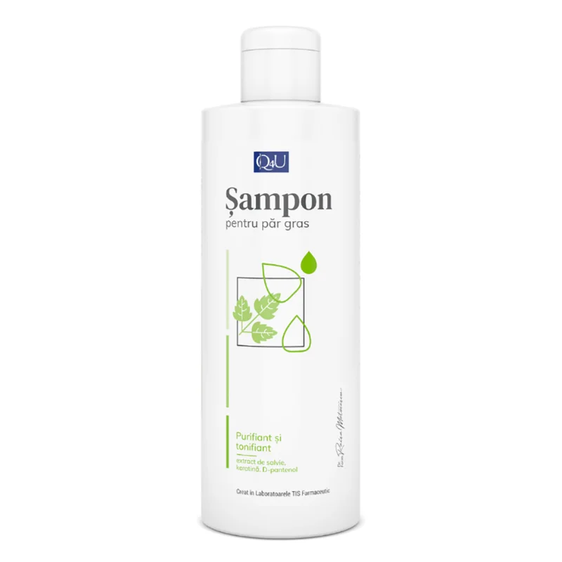 Sampon pentu par gras Q4U, 200 ml, Tis Farmaceutic
