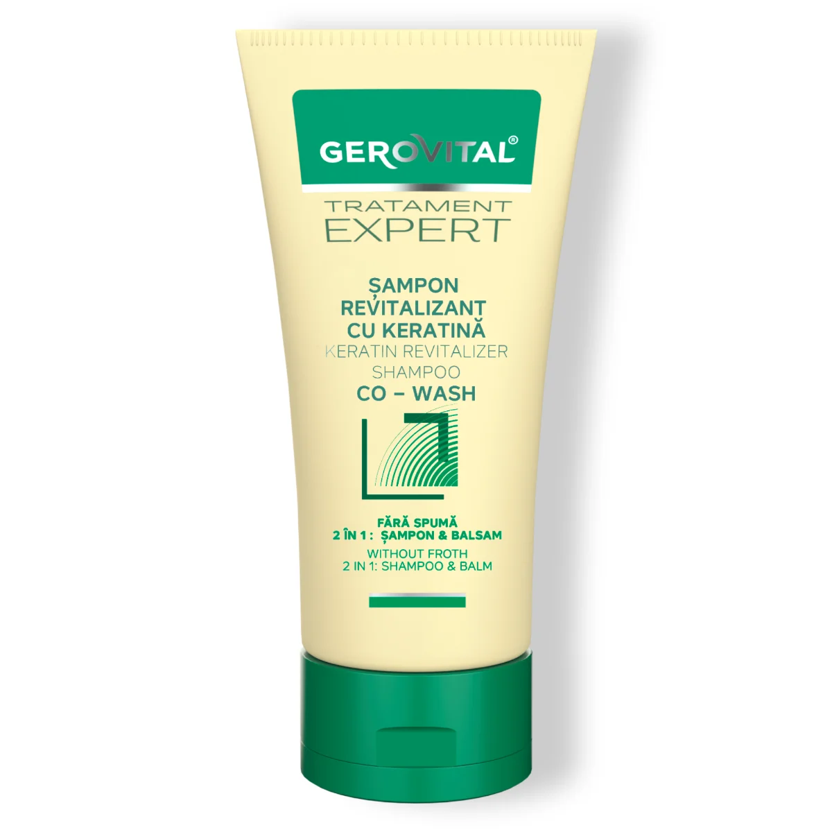 Șampon Si Balsam 2 In 1 Revitalizant Co-wash Cu Keratină, Gerovital Tratament Expert, 150 Ml