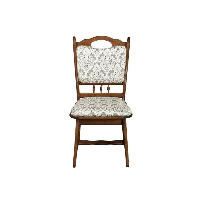 Scaun living FLANDER, cadru nuc + stofa print 02, 50x48x95 cm