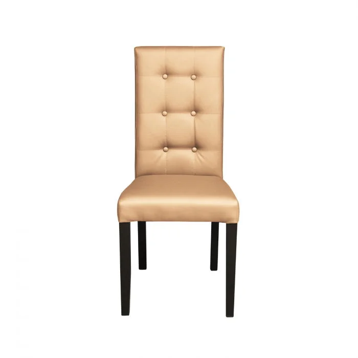 Scaun living TEO LUX, picioare lemn wenge, piele ecologica bej, 46x60x98 cm