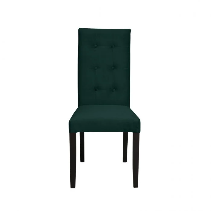 Scaun living TEO LUX, picioare lemn wenge, stofa verde smarald, 46x60x98 cm