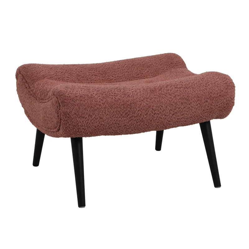 Scaun taburet  - taburet cu suport texturat   roz pudra 68x58x40cm