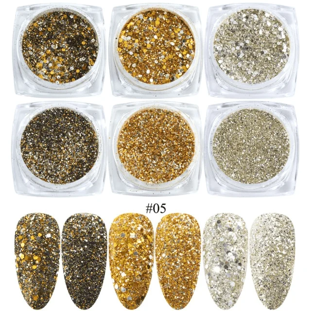 Sclipici si paiete set 6 culori SYG-8 - SYG-8 - Everin.ro