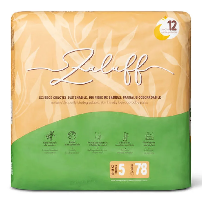 Scutece chilotei din bambus, marimea 5, 13-18 kg, 78 bucati, Zuluff