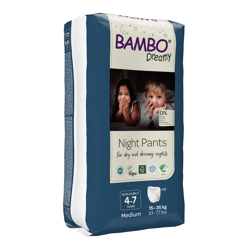 Scutece chilotel Eco, Dreamy Night, Unisex, Medium, 4-7ani, 15-35kg, 10 bucati, Bambo Nature