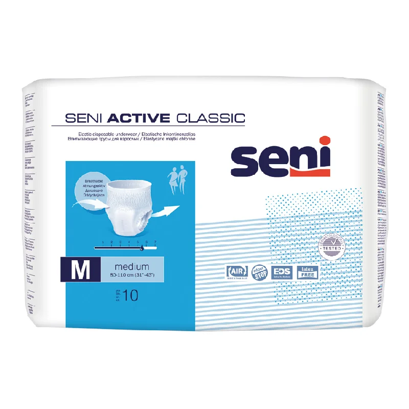 Scutece tip chilot pentru adulti Active Classic Medium, 10 bucati, Seni