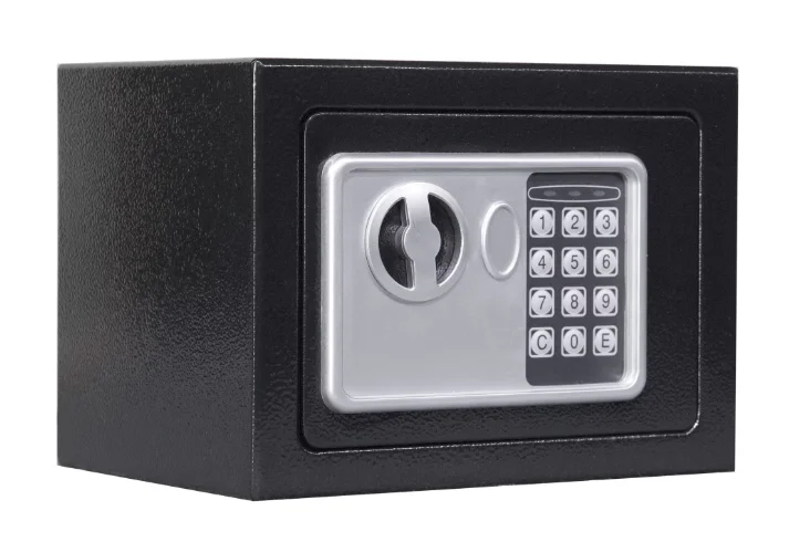 Seif electronic standard cu cifru si cheie 170x230x170 mm Negru