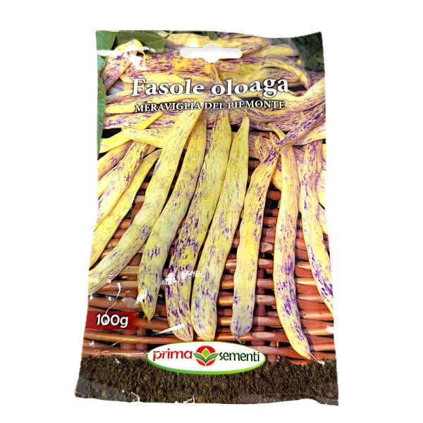 Seminte fasole lata galben-pestrita oloaga Meraviglia Del Piemonte 100 gr, Prima Sementi