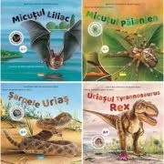Seria Animale mari si mici. Uriasul Tiranosaurus Rex, Sarpele urias, Micutul paianjen, Micutul liliac - Nuria Roca