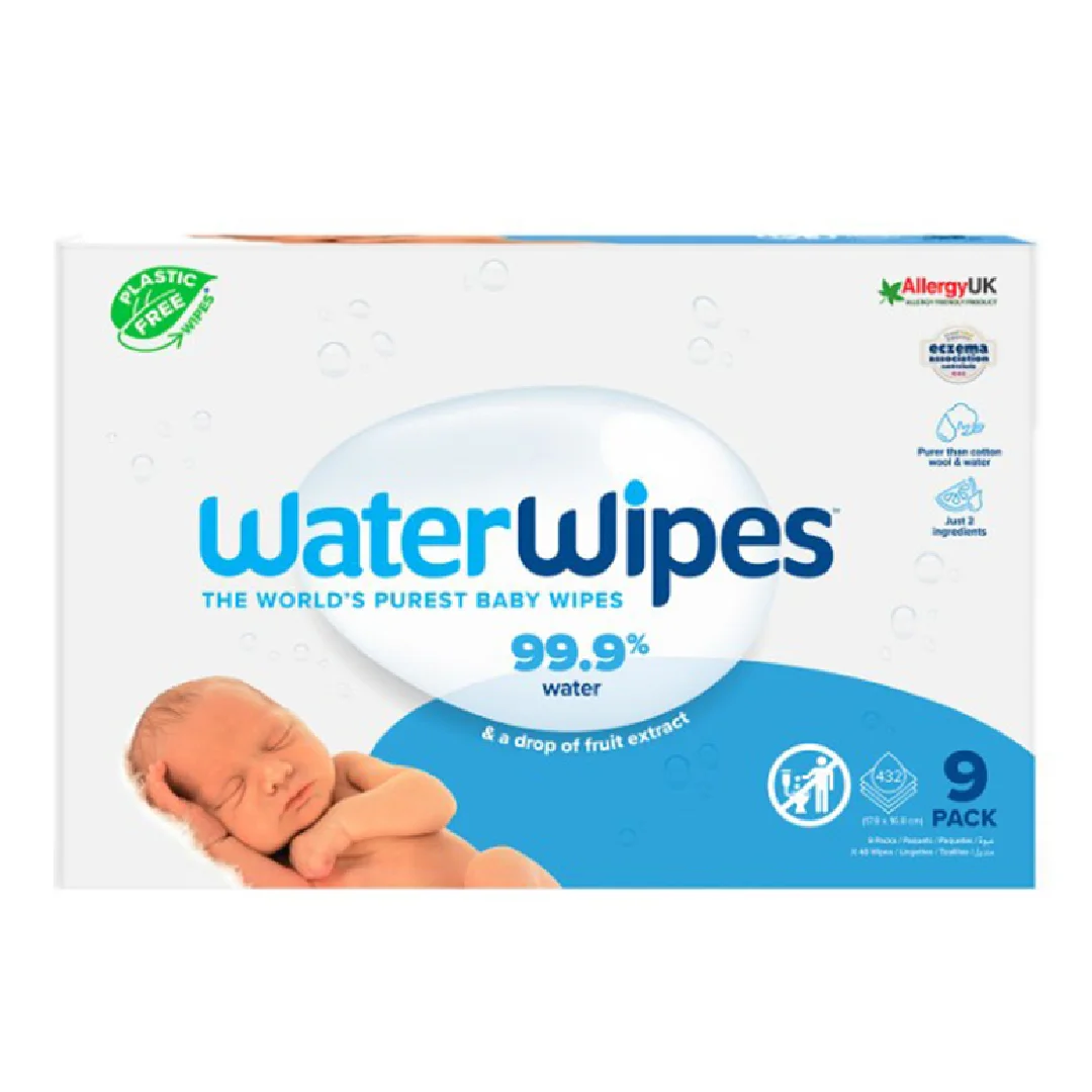 Servetele umede 9 pachete*48 bucati, 432 bucati, Water Wipes
