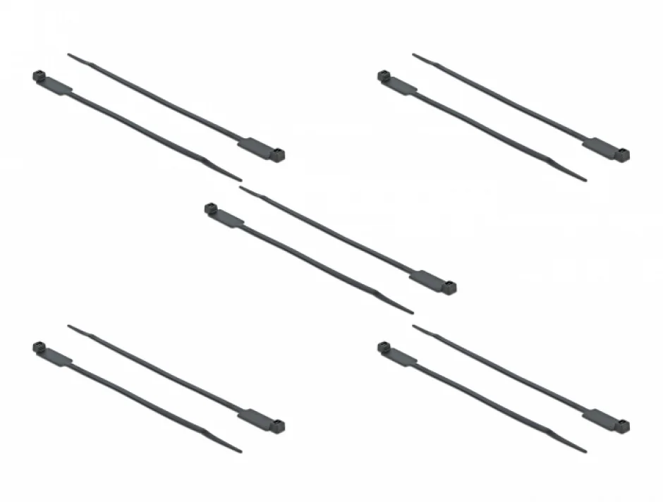 Set 10 buc bride L 270 x W 4.8 mm cu eticheta Negru, Delock 18961