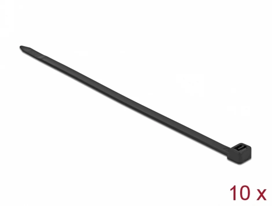 Set 10 buc bride L 920 x W 9 mm Negru, Delock 19674