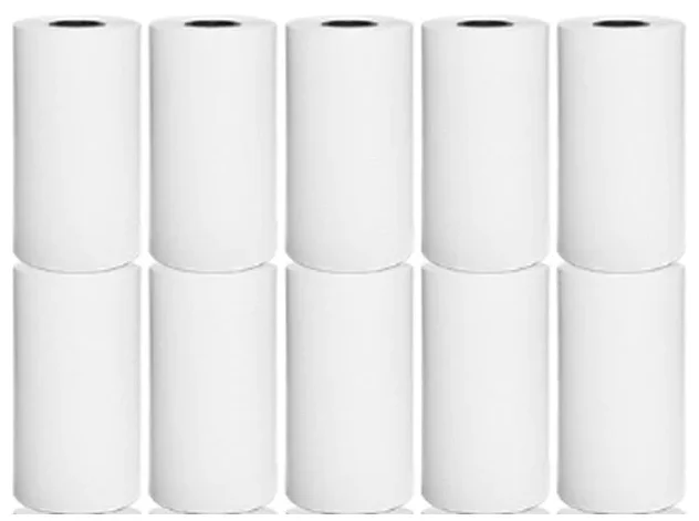 Set 10 role hartie termica pentru imprimanta termica sau casa de marcat 57x25mm
