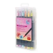 Set 12 markere pensula, pastel, Legami