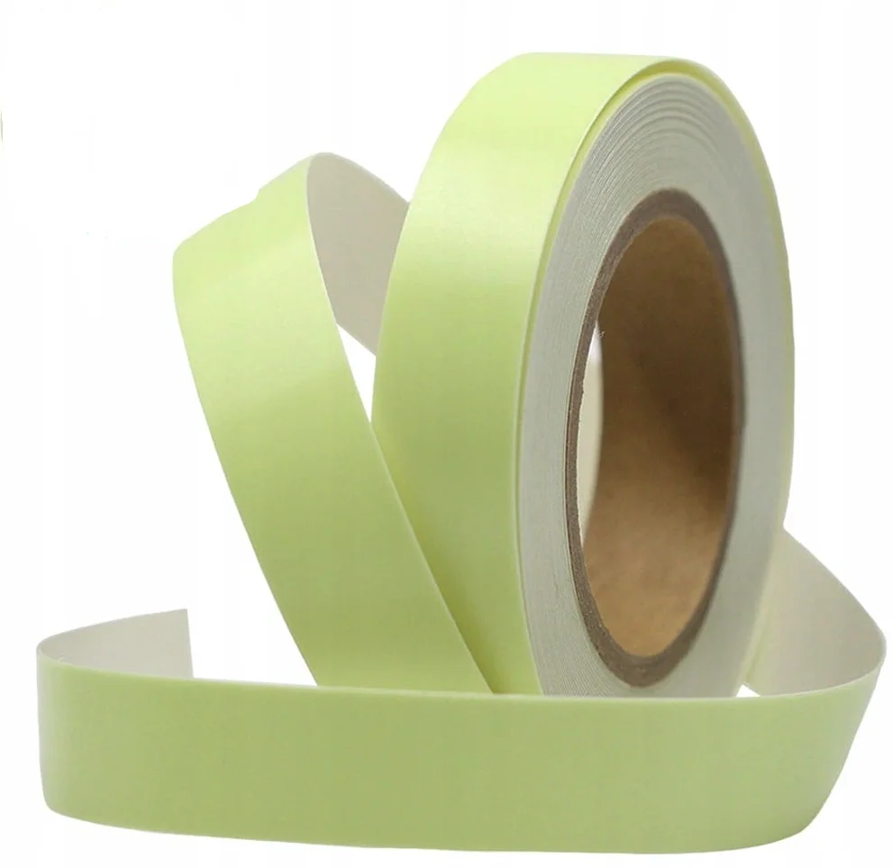 Set 2 Benzi fosforescente autoadezive rola 3 m lungime lumineaza verde