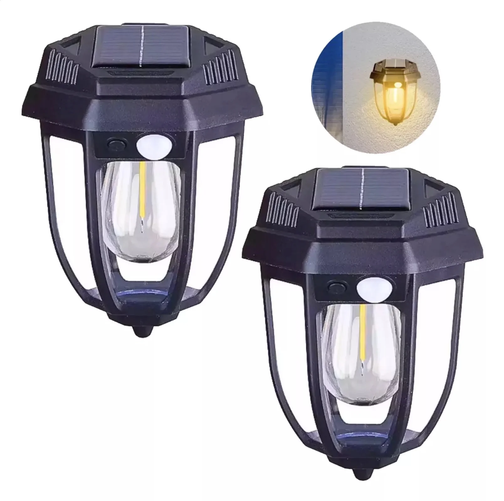 Set 2 x Lampa solara de gradina tip felinar cu tarus CL D68