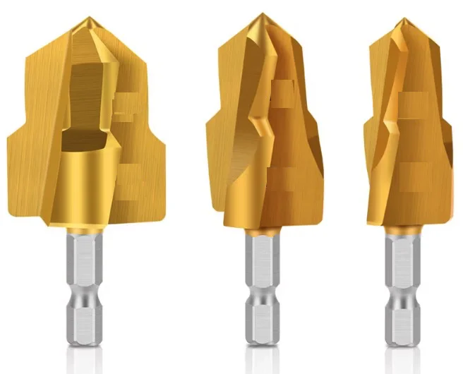 Set 3 burghie HSS aurie otel pentru tevi MMC PVC PPR