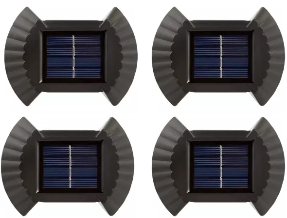 Set 4 Lampi solare cu lumina bidirectionala 6 led / lampa