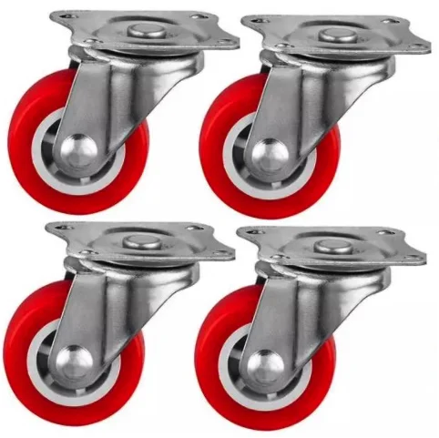 Set 4 Roti MEDII 50mm Pivotante Rosii ROTILE