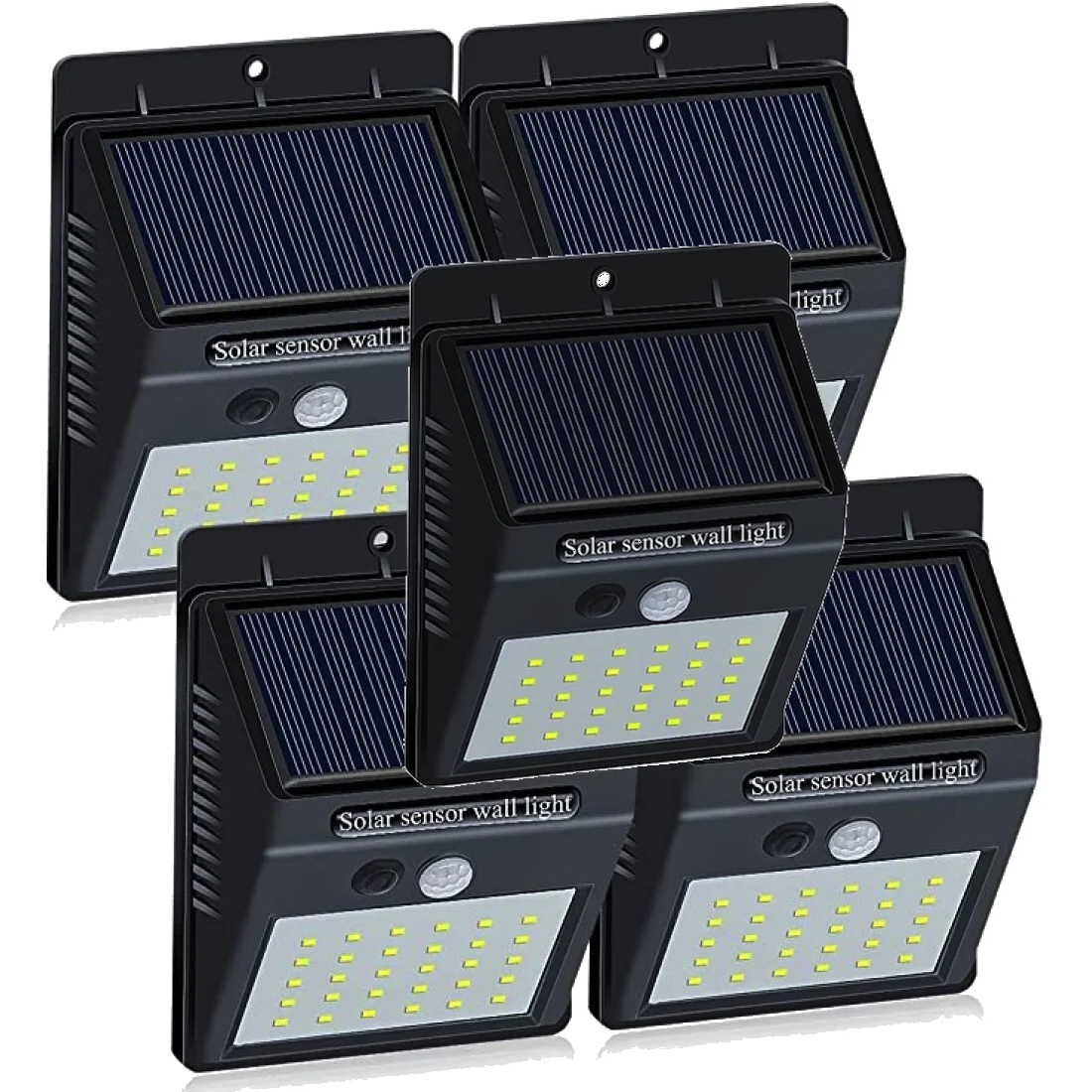 Set 5 Lampi Solare BRIGHT 30 LED cu Senzor de Miscare si Lumina 1 Mod ILUMINARE