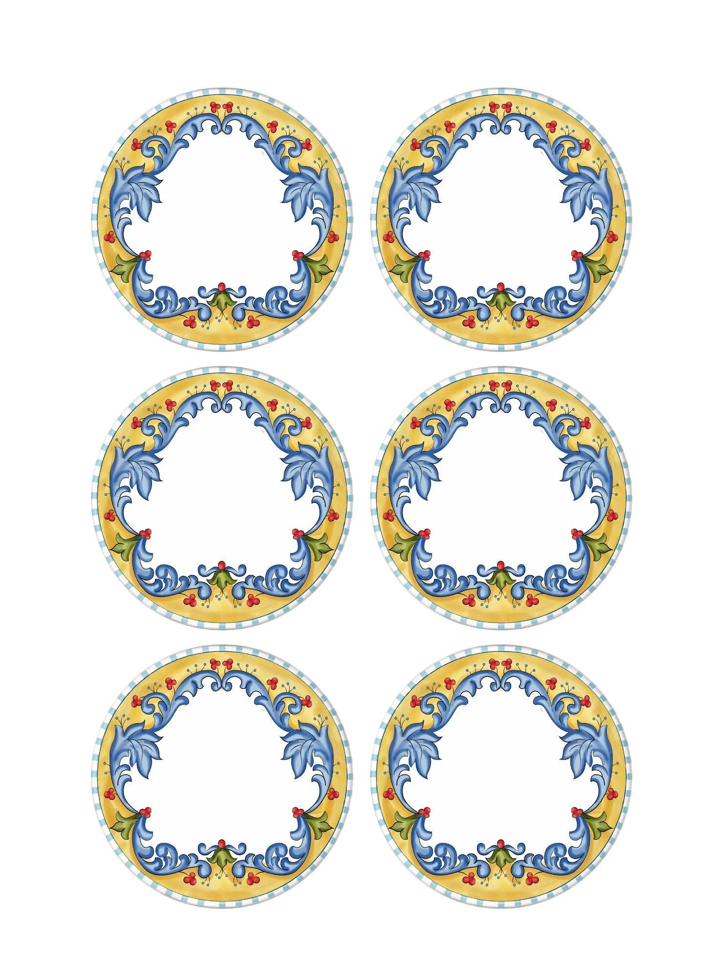 Set 6 Farfurii Decora Alb, 26 cm