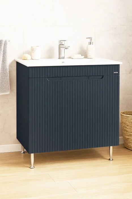 Set Baza front MDF si Lavoar seria 033, 80 cm, antracit