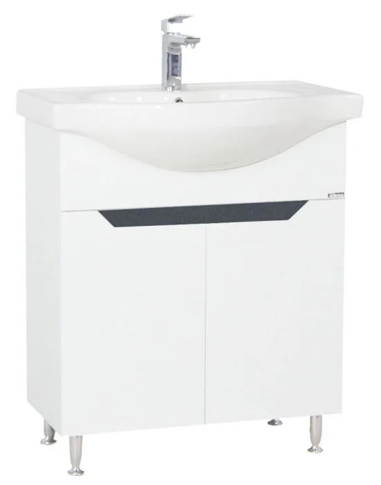 Set Baza front MDF si Lavoar seria 050, montat, 70 cm, alb + antracit