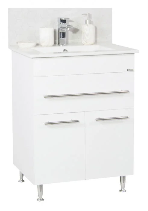 Set Baza front MDF si Lavoar, seria 065, 60 cm, alb