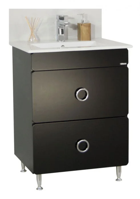 Set Baza front MDF si Lavoar seria 080, 60 cm, negru