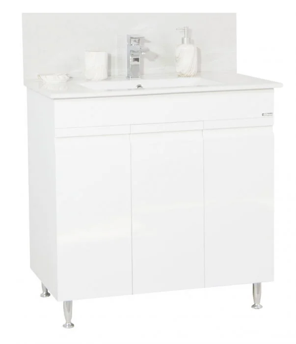 Set Baza front MDF si Lavoar seria 086, 80 cm, alb