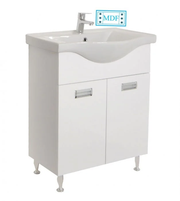 Set Baza front MDF si Lavoar seria 126, 65 cm, alb