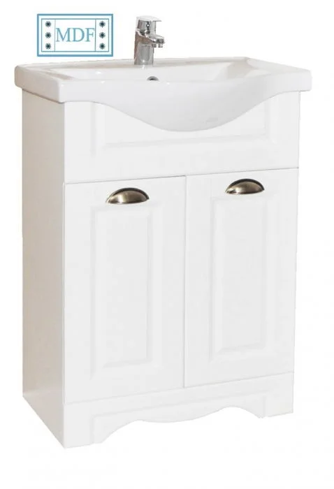 Set Baza front MDF si Lavoar seria 172, 55 cm, alb rustic